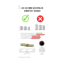 Standart Kavanoz Güvenlik Emniyet Bandı 100 Adet 62-65 MM Ağız Çapına Uygun 107 x 30 MM Baskılı