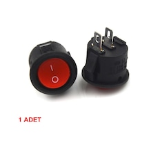 Yuvarlak 2 Pin Anahtar Rocker Switch Mini Buton Kırmızı Aç Kapa