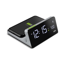 Dijital Va-lcd Ekranlı Çalar Saat, 10 W Qi Kablosuz Hızlı Şarj Pedli, Otomatik Arka Işık Ayarı, Hızlı Ayarla, Sinyal Tonu Alarmı, Gri, Model Bc21geu. Çok Renkli