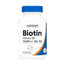 Nutricost Biotin Vitamin B7 Hair Skin 10,000mcg 150 Softgels