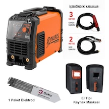 Nuriş Ma200e İnverter Kaynak Makinesi + El Kaynak Maskesi + 100lü 2,5x350mm Rutil Elektrod