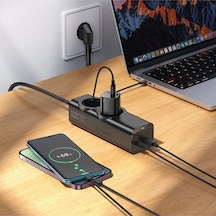 67w 2xac 3xtype-c 1xusb Çıkış Akım Korumalı Çoklu Priz 2200w Güç Hızlı Şarj Destekli Kompakt Tasarım 2 M
