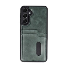 Samsung Galaxy Uyumlu A35 5g Kılıf Sara Kartvizitli Deri Kılıf - Koyu Yeşil Bz8683140835842
