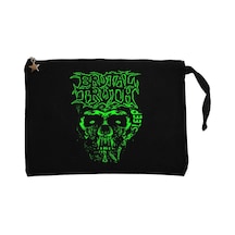 Brutal Truth Graphic Siyah Clutch Astarlı Cüzdan / El Çantası Siyah