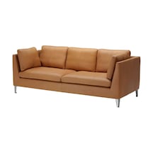 Ikea Beyaz Lüks Kanepe - 3'lü Deri Kanepe