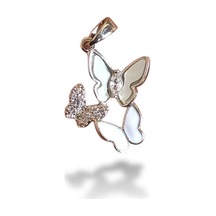 Zirkon Taş Kelebek Charm Pandantif Şık Hediye Model 571204 Çok Renkli