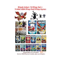 Köpek Adam Serisi 14 Kitap Set Haziran 2026 Tam Set + 3 Adet Aba Kitap Kedi Kitap Ayracı