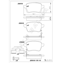 Kale-balata Arka Fren Balatası Opel Corsa E 14 19 Adam 14 19 15 Jant Rpo J67 Fıat Egea 16 500l 13 264mm 25818-m00-01-kd13 95517078 1605285 77367914 77366595