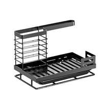 Suntek Mutfak Lavabo Rafı W/tepsi Bulaşık Bezi Sabunluk Siyah Siyah