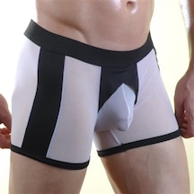 Erkek Beyaz Fantezi Giyim Transparan Boxer Hf071028