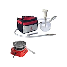 Bombus Çantalı Nargile Takımı Ve Mini Elektrikli Ocak
