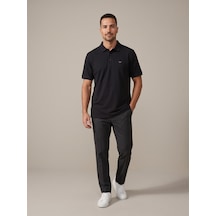 Maccali Erkek Siyah Yazlık Basic Polo Yaka Tişört