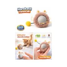 Kp Şarjlı Hareketli Peluş Kedi Oyuncağı Kuyruklu 5 Cm - İnteraktif Titreşimli Hareketli Top