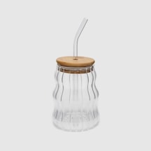 Borosilikat Cam 550ml Kapaklı Ve Pipetli Soğuk Içecekler Için Diğer