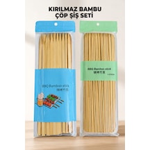 Kırılmaz Çöp Şiş Seti - Kebap Şişi Ve Çöp Şiş Seti - Kilitli Poşet - 75 Ve 40 Adet - Ekstra Sağlam