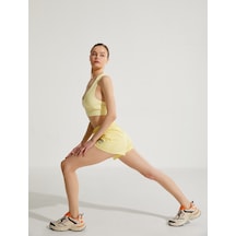 Koton Mini Spor Şort Nakış Detaylı Beli Bağlamalı Sarı 3sak40321nk 3SAK40321NK152 Sarı