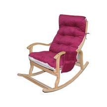 Mobildeco Erciyes Bordo/Krem Çift Renkli Cepli Sallanan Sandalye Ceviz