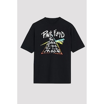 Adrift Ko Buta Pink Floyd Baskılı Unisex Siyah Oversize T-shirt Os2826 Siyah