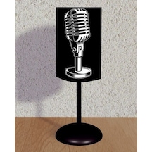 Herşey Nota Siyah Mikrofon Abajur