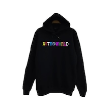 Travis Scott Astroworld Baskılı Çocuk Sweatshirt Siyah