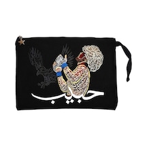 Khabib Kartal Graphic Siyah Clutch Astarlı Cüzdan / El Çantası Siyah
