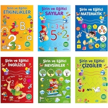 Şirin ve Eğitici Etkinlikler 6 Kitap (Sayılar + Matematik + Çizgiler + Mevsimler + İngilizce + Etkinlikler)