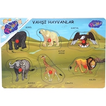 Ony-328 329 Onyıl. Ahşap Tutmalı Vahşi Hayvanlar.