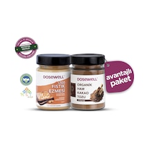 Dosewell Lezzet İkilisi - %100 Fıstık Ezmesi 300g, Organik Ham Kakao Tozu 140g