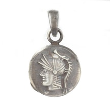 925 Ayar Gümüş Roma Askeri Figür Madalyon Kolye Ucu 248072603