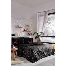 Özdilek Gleam Love Siyah Sevgililer Günü Özel Nevresim Takımı 4 Yastık Kılıflı 5567