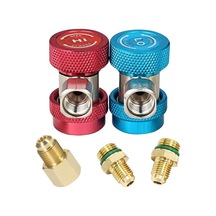 Ayarlanabilir R134a Hızlı Bağlayıcı Yüksek Düşük Dönüşüm Adaptör Bağlantıları, Soğutucu Tank Adaptör Kiti