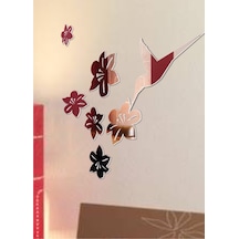 Kuş Ve Çiçekler Dekoratif Mobilya Duvar Kapı Girişi Süs Aynası