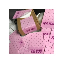 For You Kuşe Parlak Selefonlu Dikey Etiket Dikdörtgen Senin Için 8,1x5 Cm - 20 Adet Çok Renkli