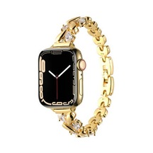 Apple Watch 7 45mm Uyumlu Krd-103 Metal Kordon - Gold