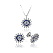 925 Ayar Gümüş Güneşli Nazar Set