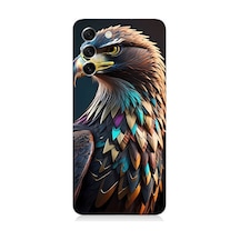 Samsung Galaxy S21 Fe Uyumlu Silikon Kılıf Renkli Kaya Kartalı