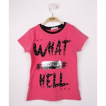 Toontoy Kids Toontoy Kız Çocuk Pullu İnci Detaylı T-shirt Fuşya