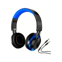 Oldfriend Siyah Mavi Kulak Üstü Kulaklık 3.5mm Jak Hıfı Ses Katlama Taşınabilir