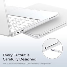 Macbook İle Uyumlu Şeffaf Kapak Kılıf Neo 13 İnç A3404 İçin Tasalanmış, Şeffaf Parlak Premium Sert Koruyucu Kapak, Hava Kanallı Kaydırmaz Tabanlı Tam Koruma Kılıf Belirtilmemiş