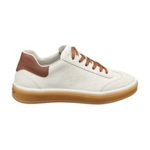 Kadın Günlük Sneaker Ayakkabı Hakiki Nubuk Deri Hafif Bağcıklı Rahat Spor Ayakkabı Palmiye 1060z Beyaz