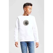 Tshirthane Cane Corse Jpeg Baskılı Unisex Çocuk Beyaz Sweatshirt Beyaz