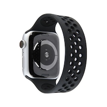 Newface - 595 - Apple Watch 42mm Ayarlı Delikli Silikon Kordon - Edntrend - - Siyah-siyah