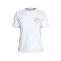 Calvin Klein Ss Classıc Left Ches, Yaf Beyaz Kadın T-shirt