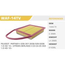 WINKEL WAF-14TV Hava Filtresi 206 207 308 508 Partner / C3 C4 II C4 Cactus C5 II Berlingo 1.6 HDI