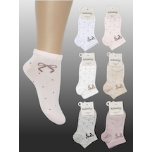 Kıpırık Baby 6'lı Kız Çocuk Kurdele Desenli Patik Çorap-1225 ÇoK Renkli