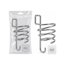 Krom - Metal Fönlük Fön Makine Askısı Yapışkan Askılı 5570 Çok Renkli