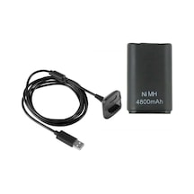Xbox 360 Kontroller Için 4800 Mah Şarjlı Nı-mh Pil Ve Kablo Seti