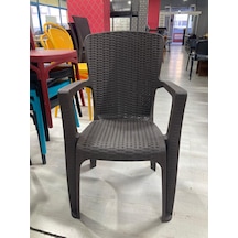 Rattan Dokulu Kullanışlı 4 Adet Dış Mekan Sandalye Acı Kahverengi