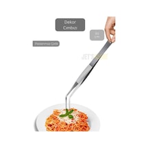 Eğik Uçlu Şef Cımbızı Paslanmaz Dekor Cımbızı Çelik Sunum Cımbızı Maşa 30 Cm