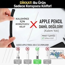 Apple Pencil Usb-c Kılıf Klasik Retro Tasarım Mat Silikon Siyah